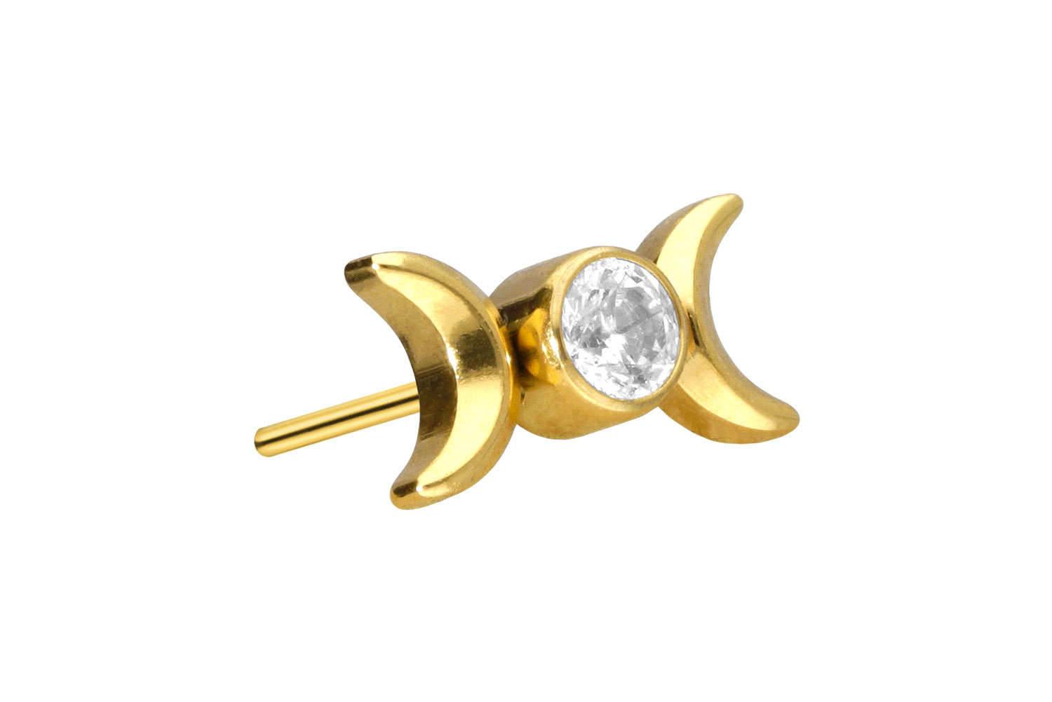 Titan Aufsatz mit Push Pin 2 MONDE + KRISTALL von Piercingline